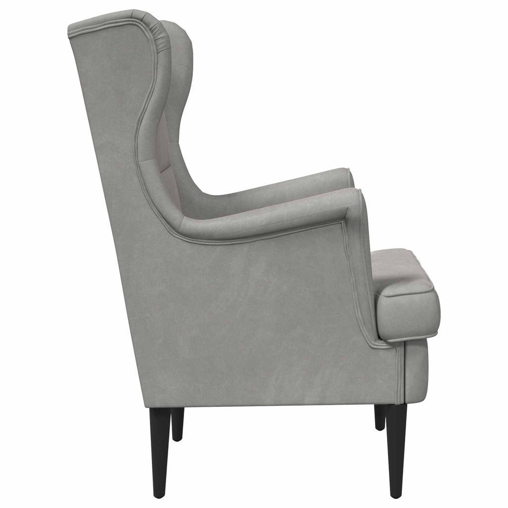 Sillón Gris Claro Terciopelo