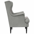 Sillón Gris Claro Terciopelo
