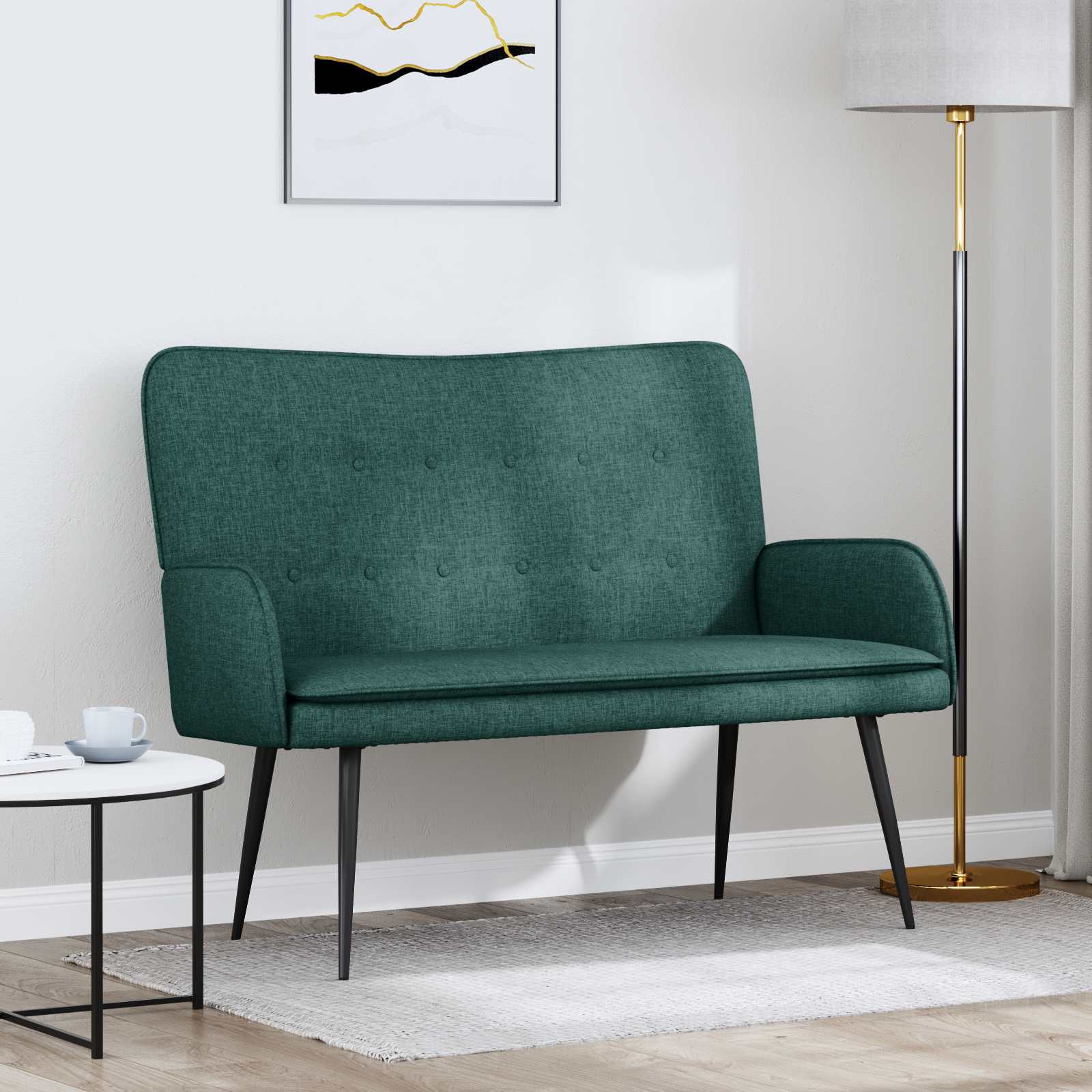 Sofá de 2 Lugares Azul 115 x 61 x 87 cm Tecido