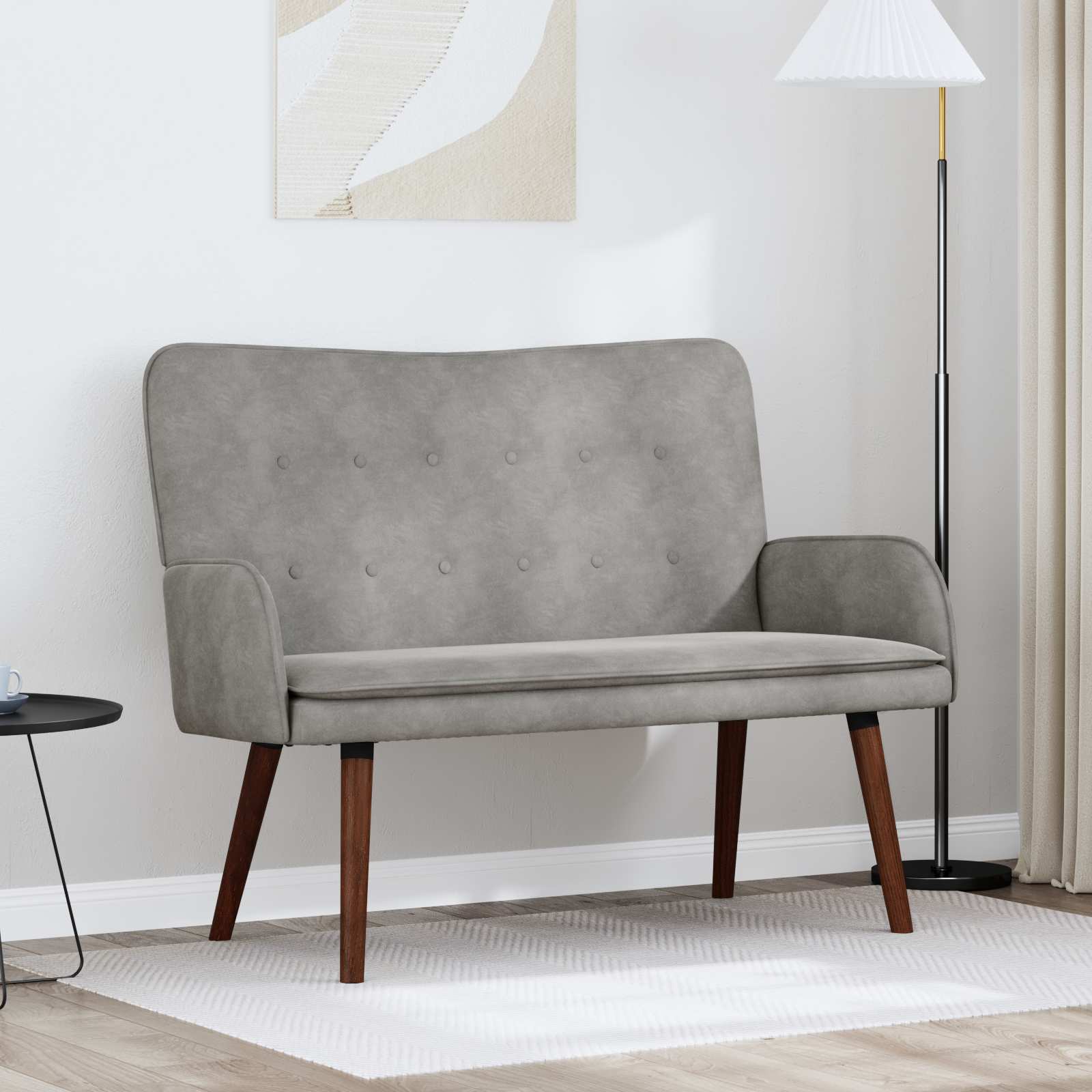 Sofá de Dois Lugares Amarelo 115 x 61 x 87 cm Veludo