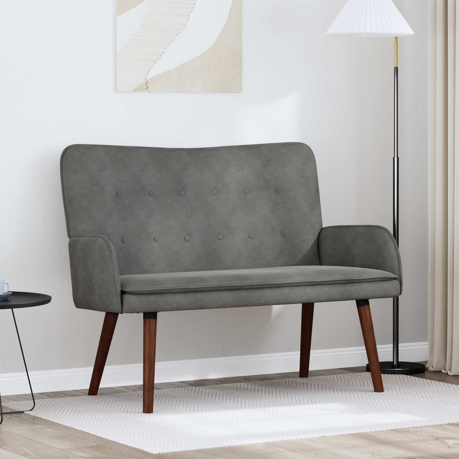 Sofá de Dois Lugares Amarelo 115 x 61 x 87 cm Veludo