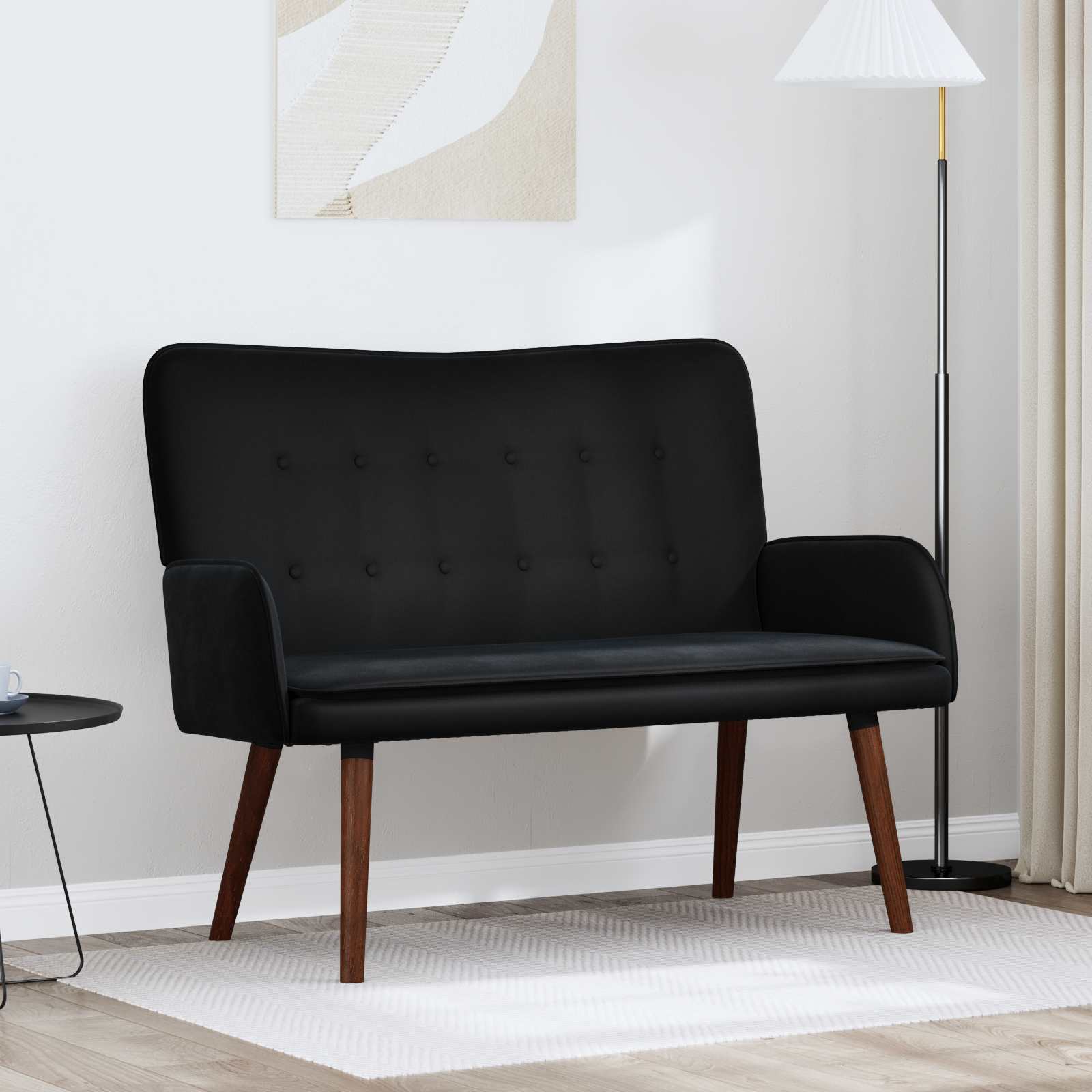 Sofá de Dois Lugares Amarelo 115 x 61 x 87 cm Veludo