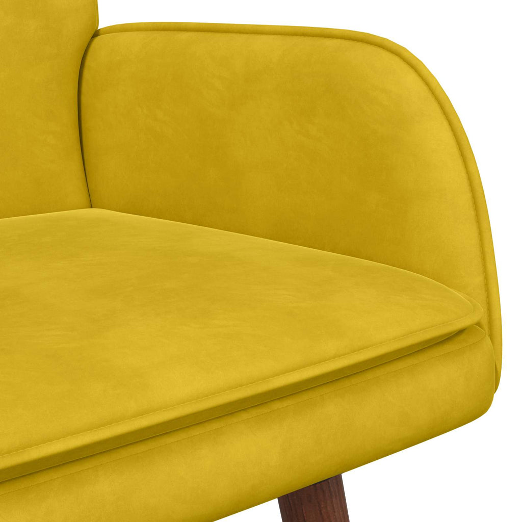 Sofá de Dos Plazas Amarillo 115 x 61 x 87 cm Terciopelo