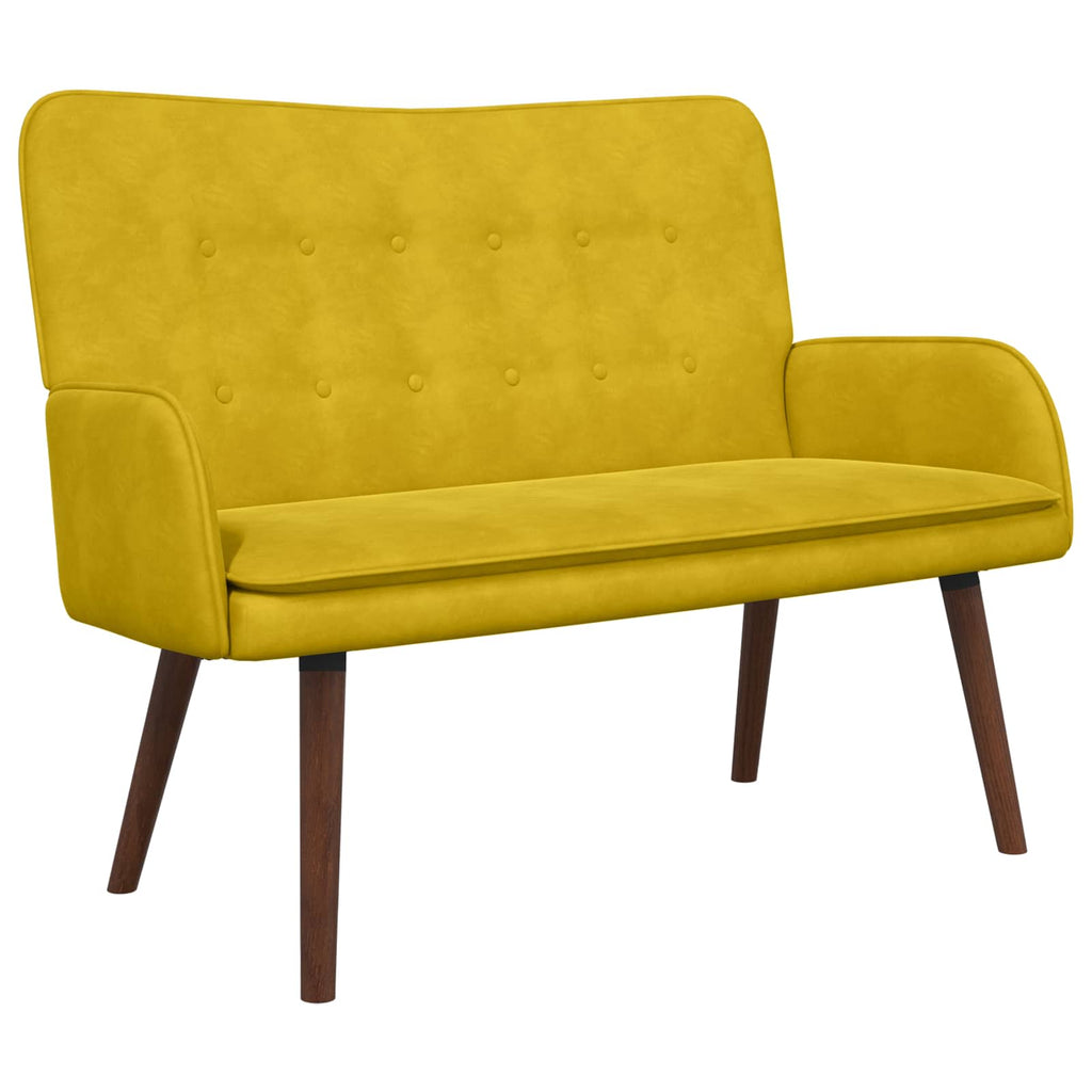 Sofá de Dos Plazas Amarillo 115 x 61 x 87 cm Terciopelo