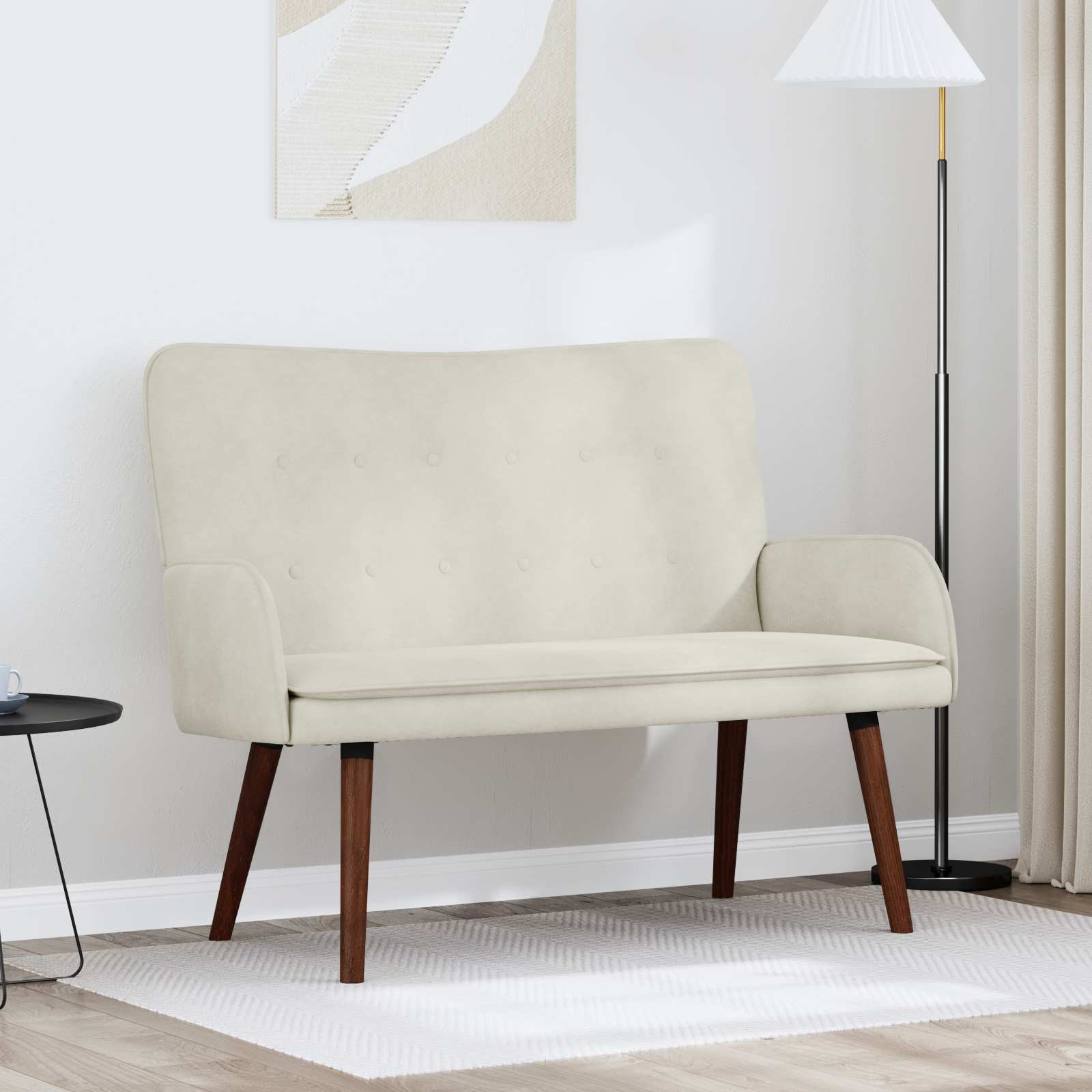 Sofá de Dois Lugares Amarelo 115 x 61 x 87 cm Veludo