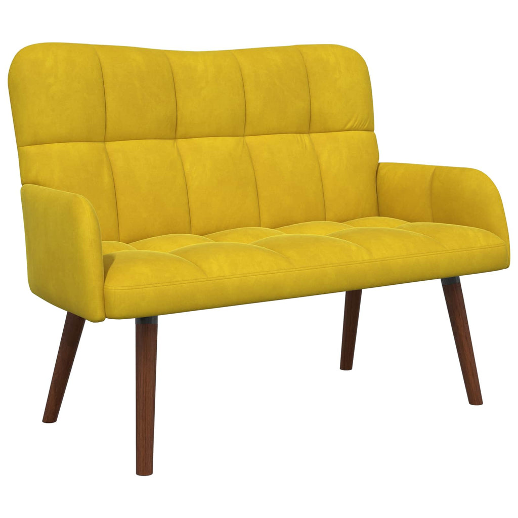 Sofá de Dos Plazas Amarillo 115 x 61 x 87 cm Terciopelo