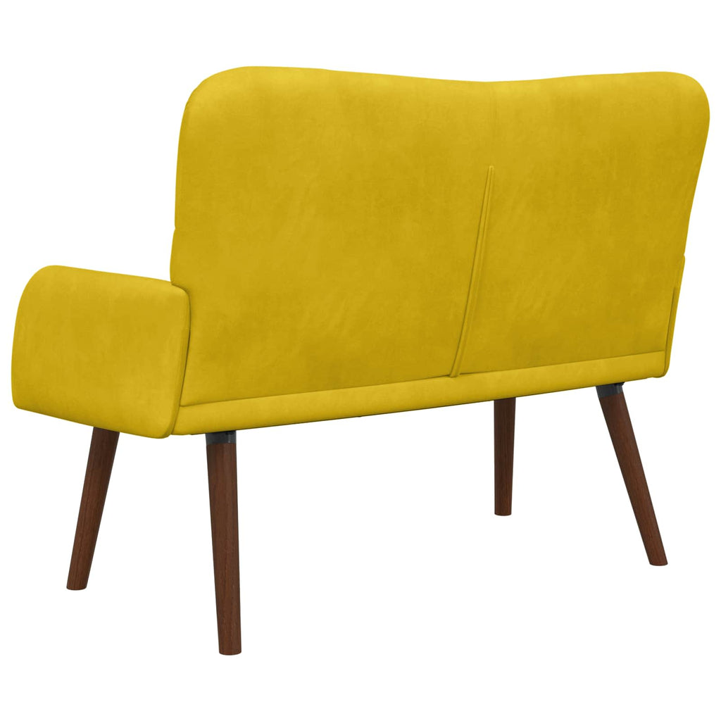 Sofá de Dos Plazas Amarillo 115 x 61 x 87 cm Terciopelo