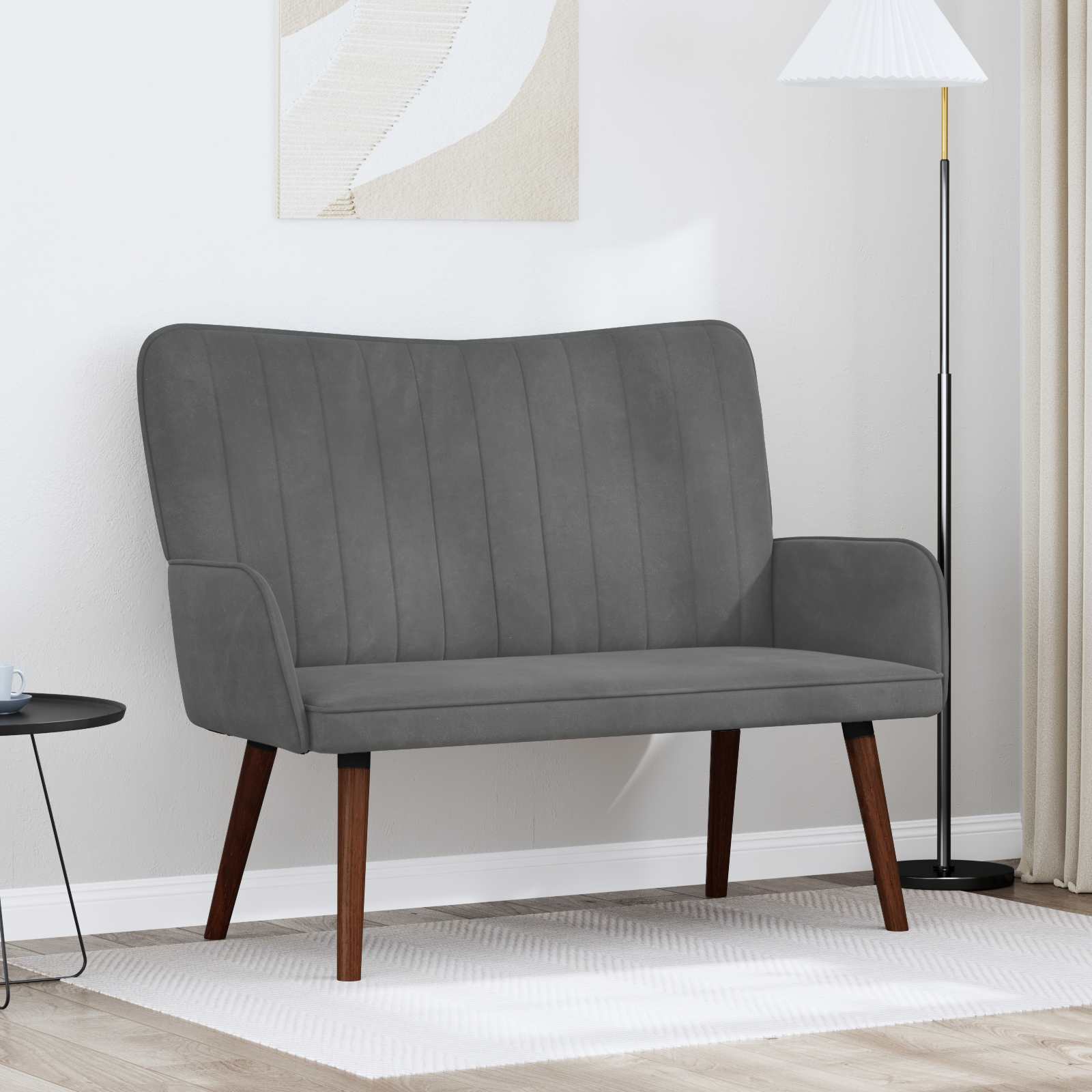 Sofá de Dois Lugares Amarelo 115 x 61 x 87 cm Veludo