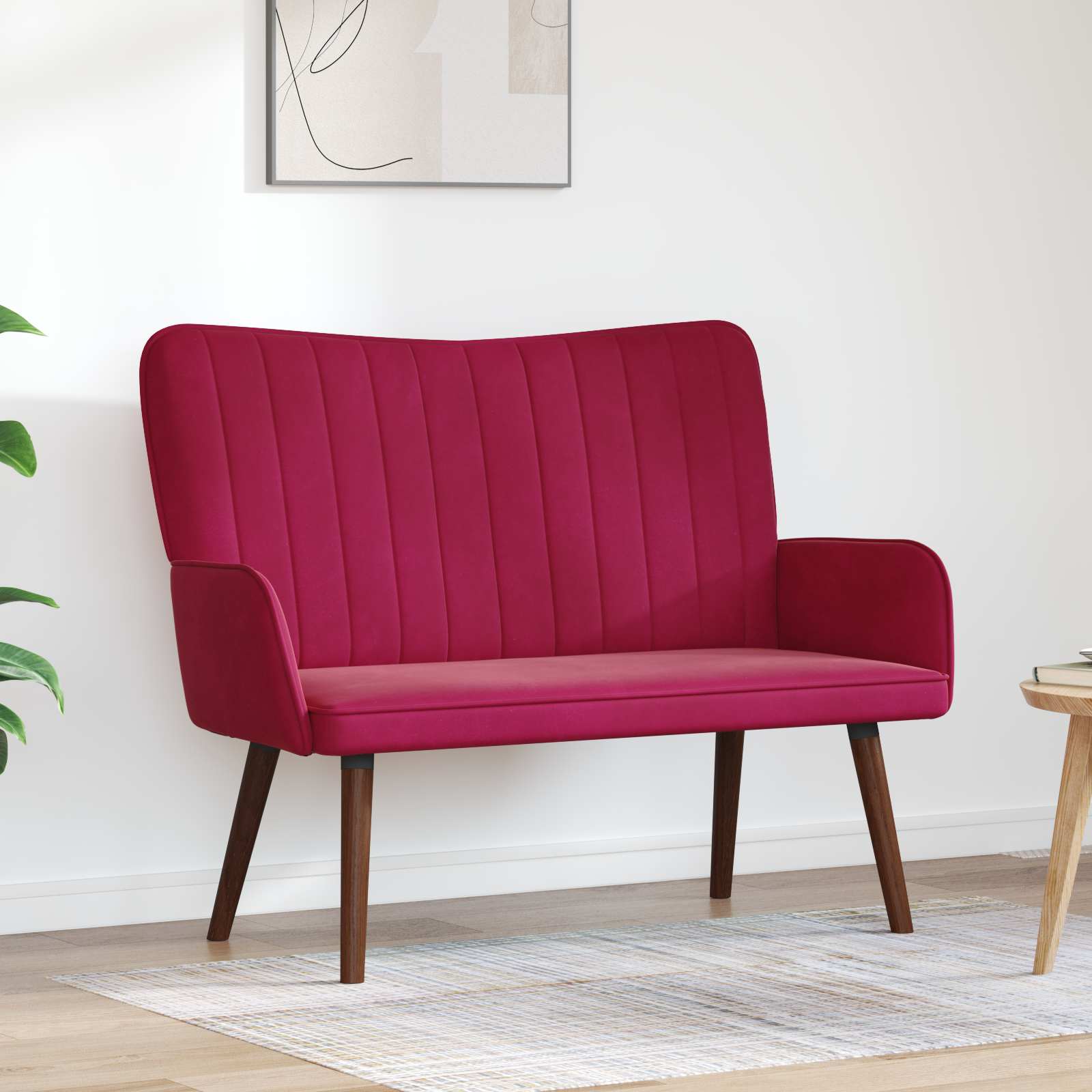 Sofá de Dois Lugares Amarelo 115 x 61 x 87 cm Veludo