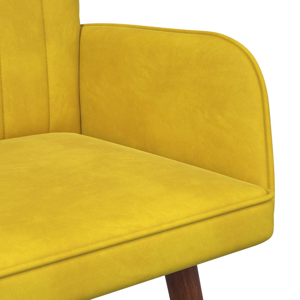 Sofá de Dos Plazas Amarillo 115 x 61 x 87 cm Terciopelo