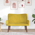 Sofá de Dos Plazas Amarillo 115 x 61 x 87 cm Terciopelo