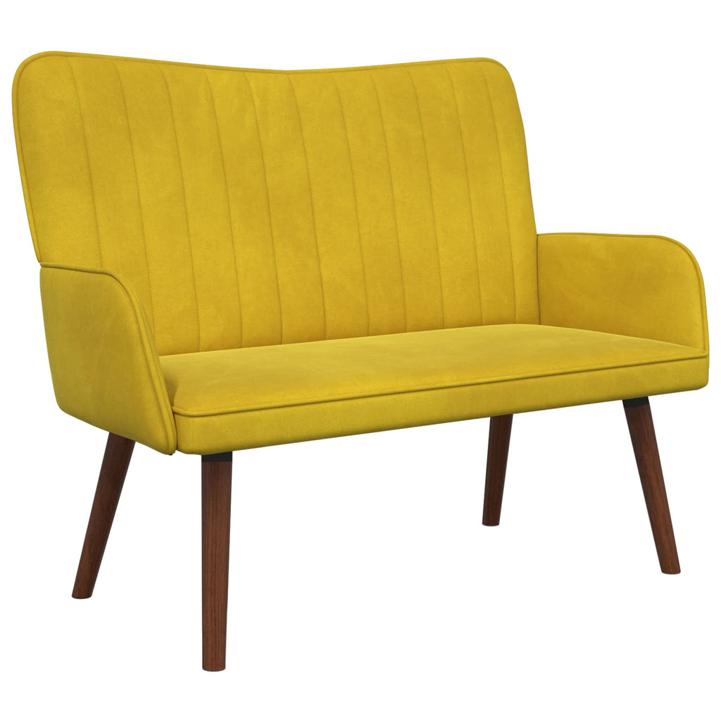 Sofá de Dos Plazas Amarillo 115 x 61 x 87 cm Terciopelo