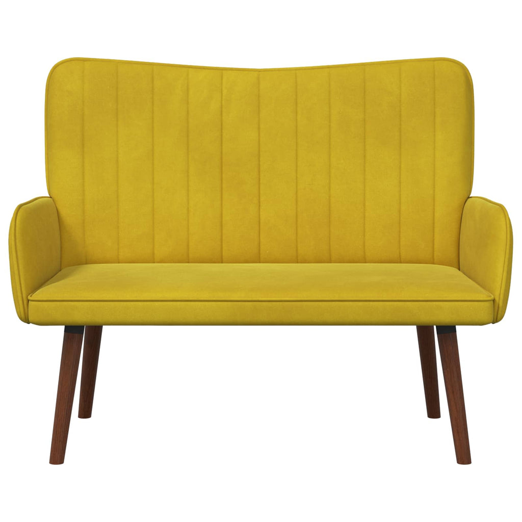 Sofá de Dos Plazas Amarillo 115 x 61 x 87 cm Terciopelo