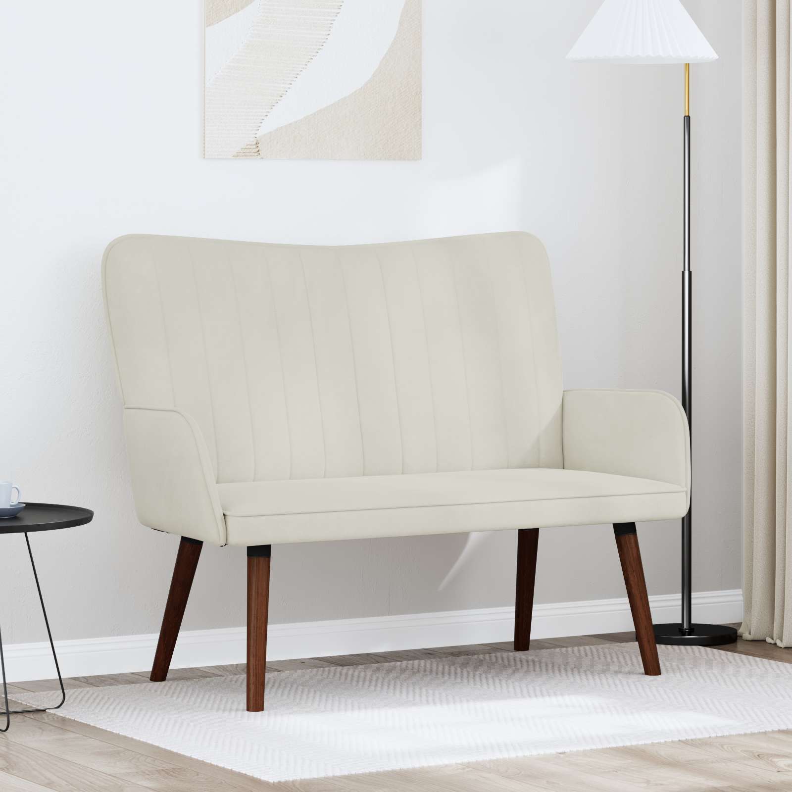 Sofá de Dois Lugares Amarelo 115 x 61 x 87 cm Veludo