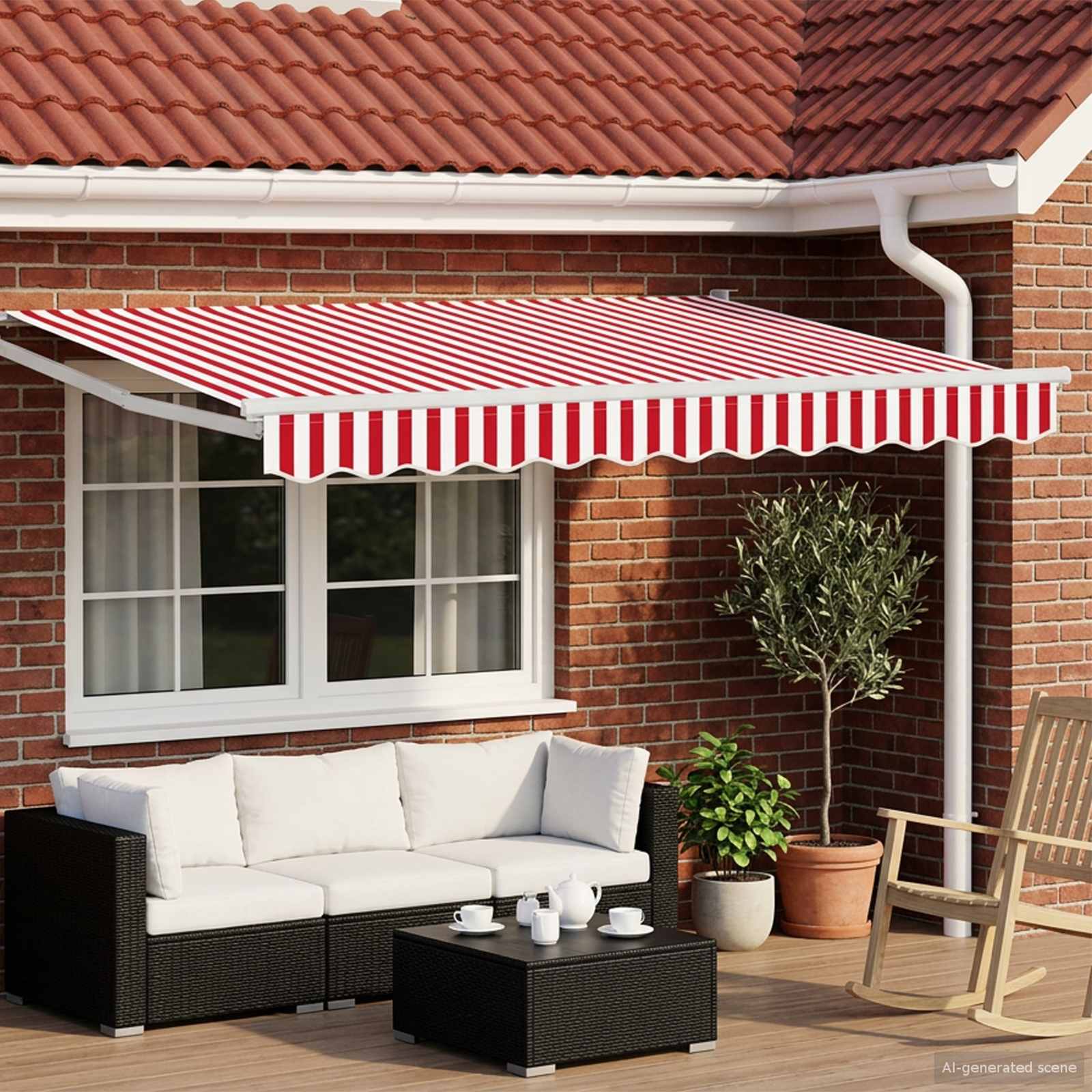Toldo retrátil Amarelo 300 x 250 cm 100% Poliéster e Alumínio