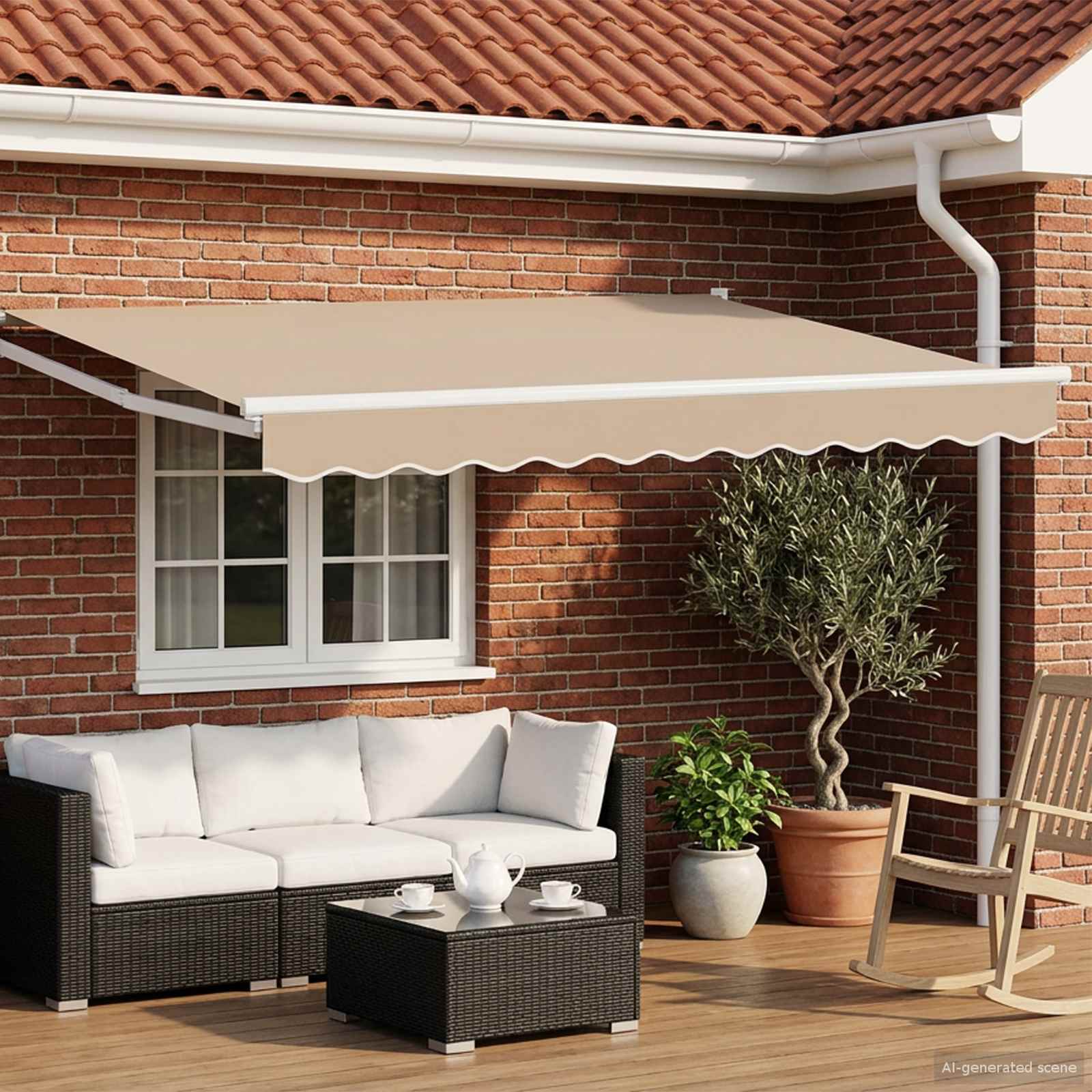 Toldo retrátil Amarelo 300 x 250 cm 100% Poliéster e Alumínio