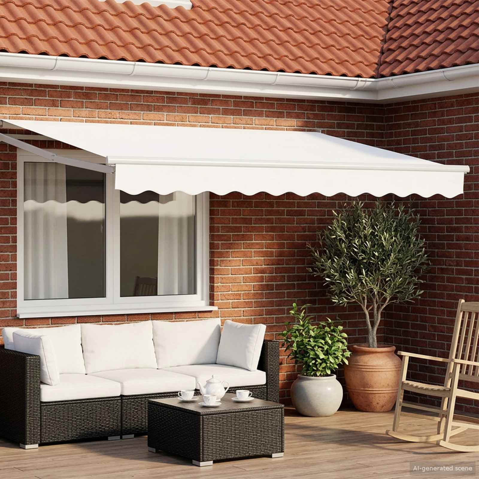 Toldo retrátil Amarelo 300 x 250 cm 100% Poliéster e Alumínio