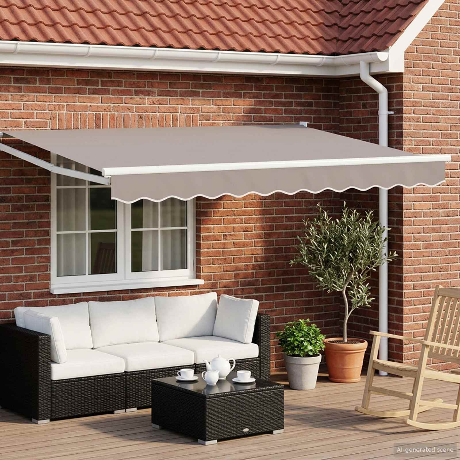 Toldo retrátil Amarelo 300 x 250 cm 100% Poliéster e Alumínio