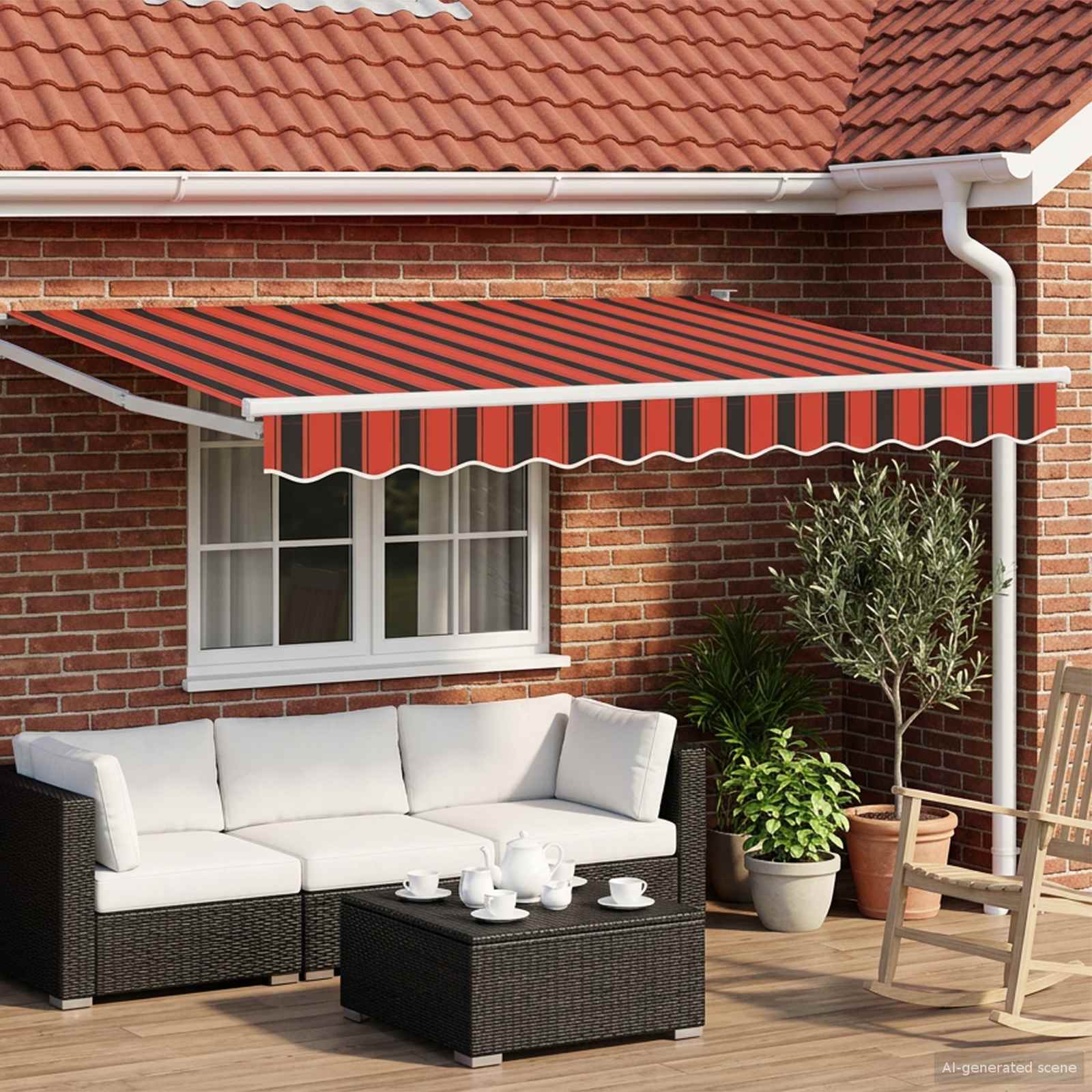 Toldo retrátil Amarelo 300 x 250 cm 100% Poliéster e Alumínio
