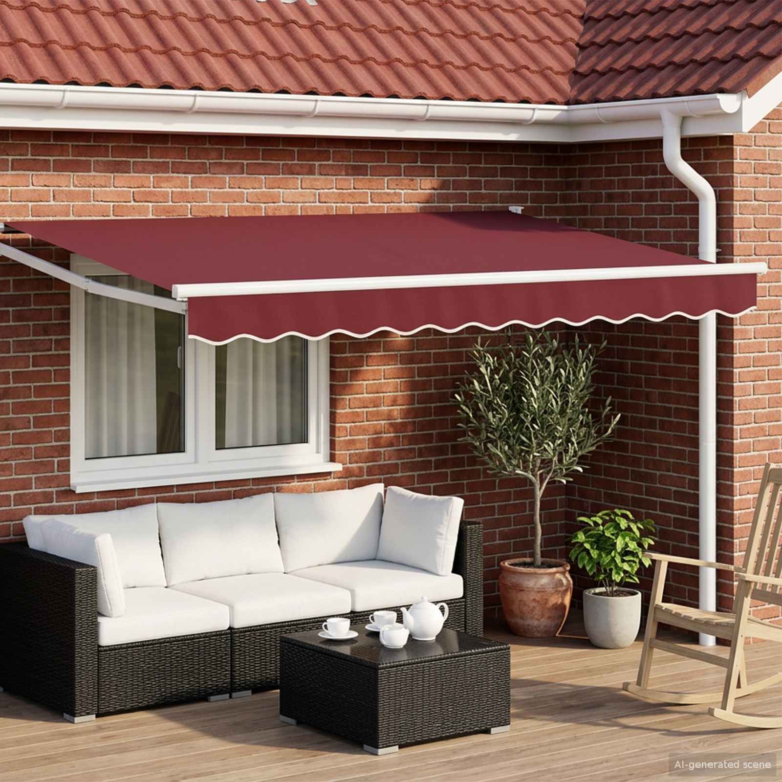 Toldo retrátil Amarelo 300 x 250 cm 100% Poliéster e Alumínio