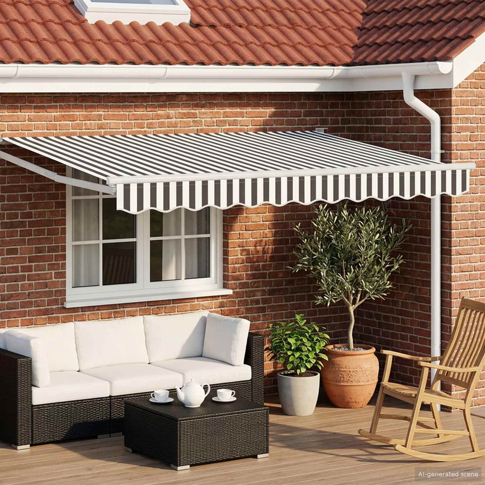 Toldo retrátil Amarelo 300 x 250 cm 100% Poliéster e Alumínio
