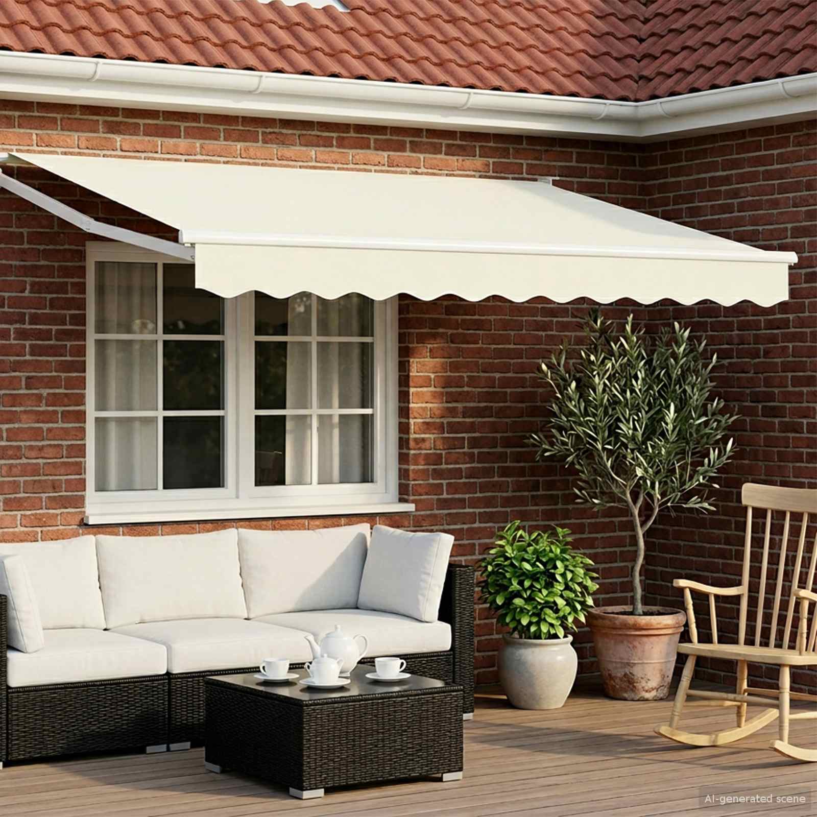 Toldo retrátil Amarelo 300 x 250 cm 100% Poliéster e Alumínio