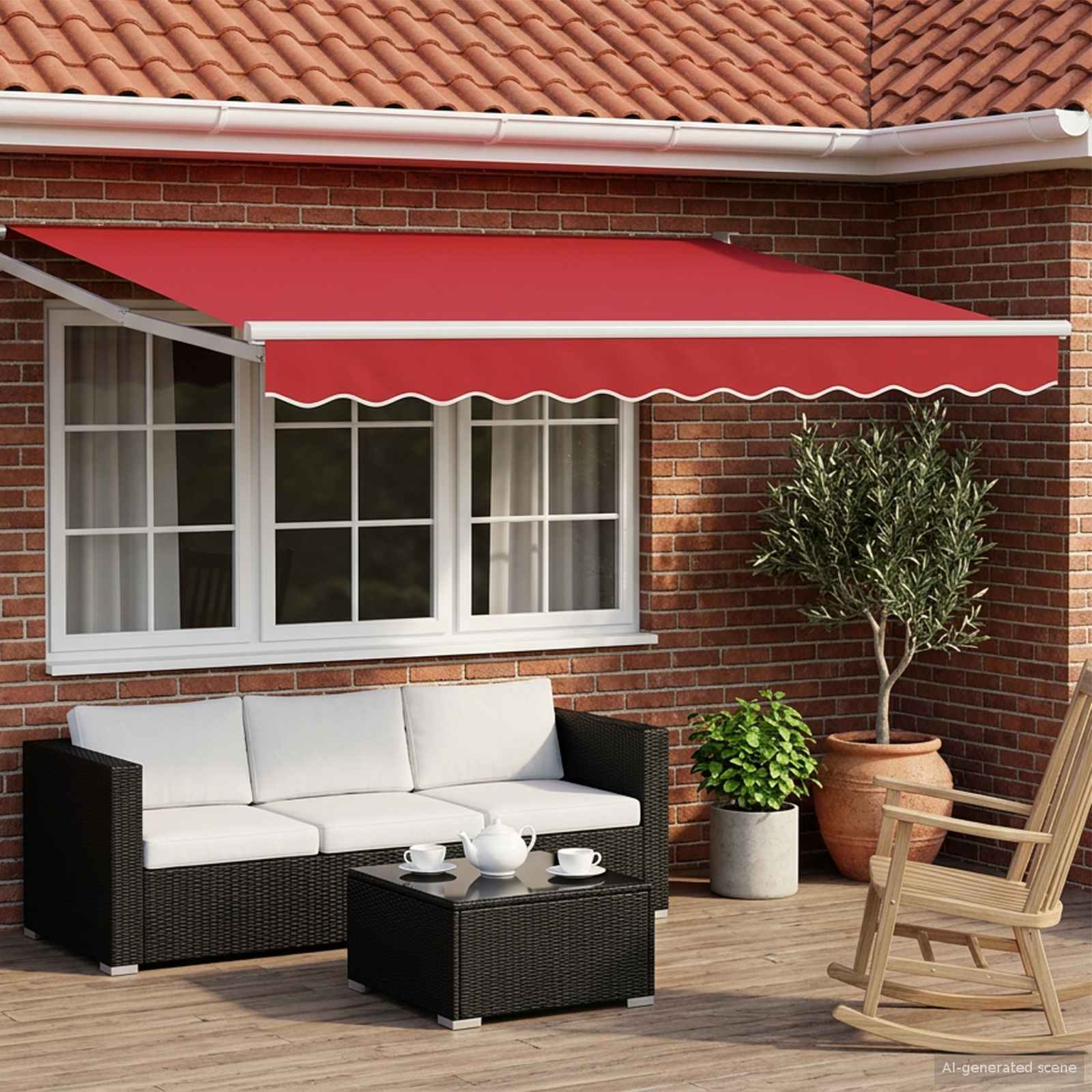 Toldo retrátil Amarelo 300 x 250 cm 100% Poliéster e Alumínio