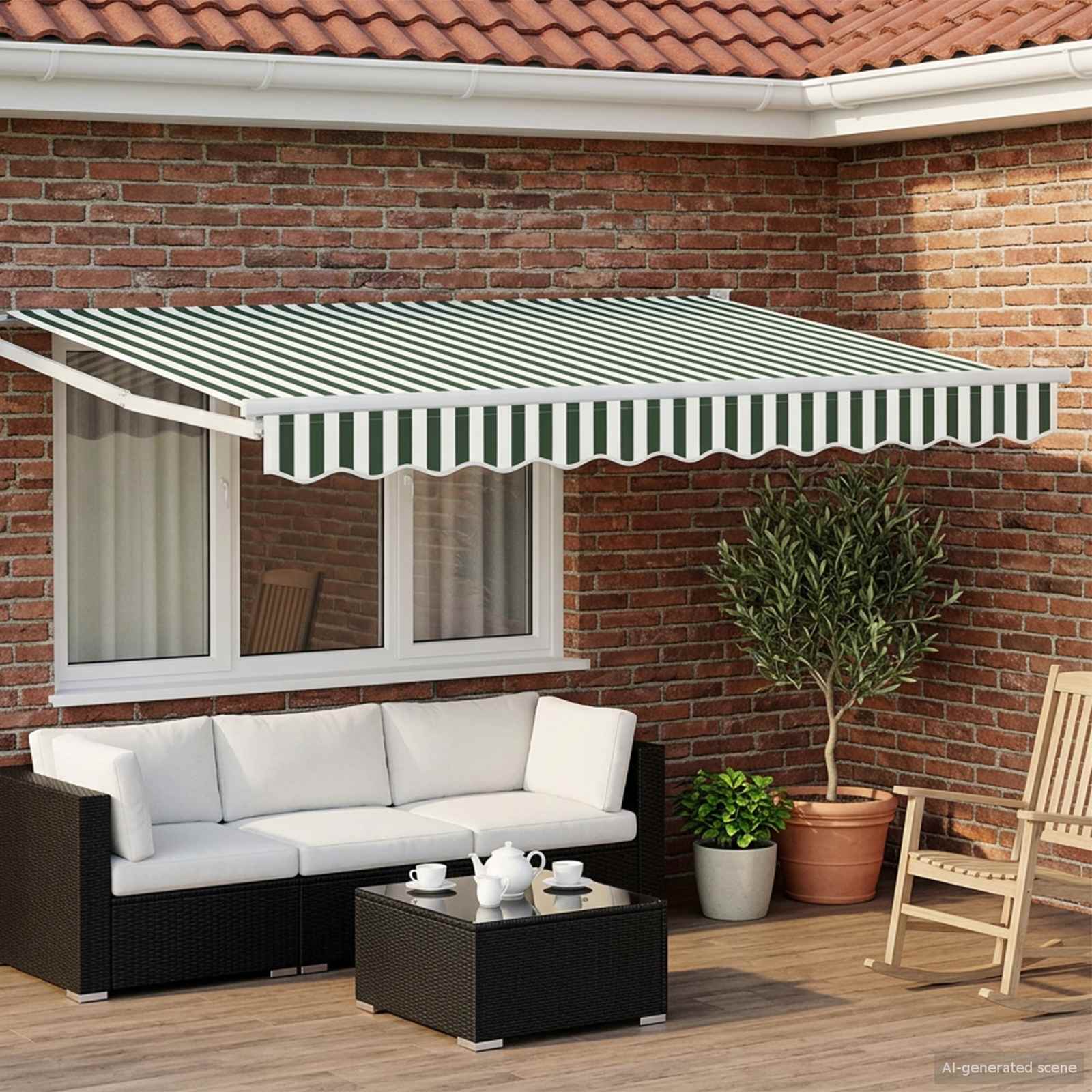 Toldo retrátil Amarelo 300 x 250 cm 100% Poliéster e Alumínio
