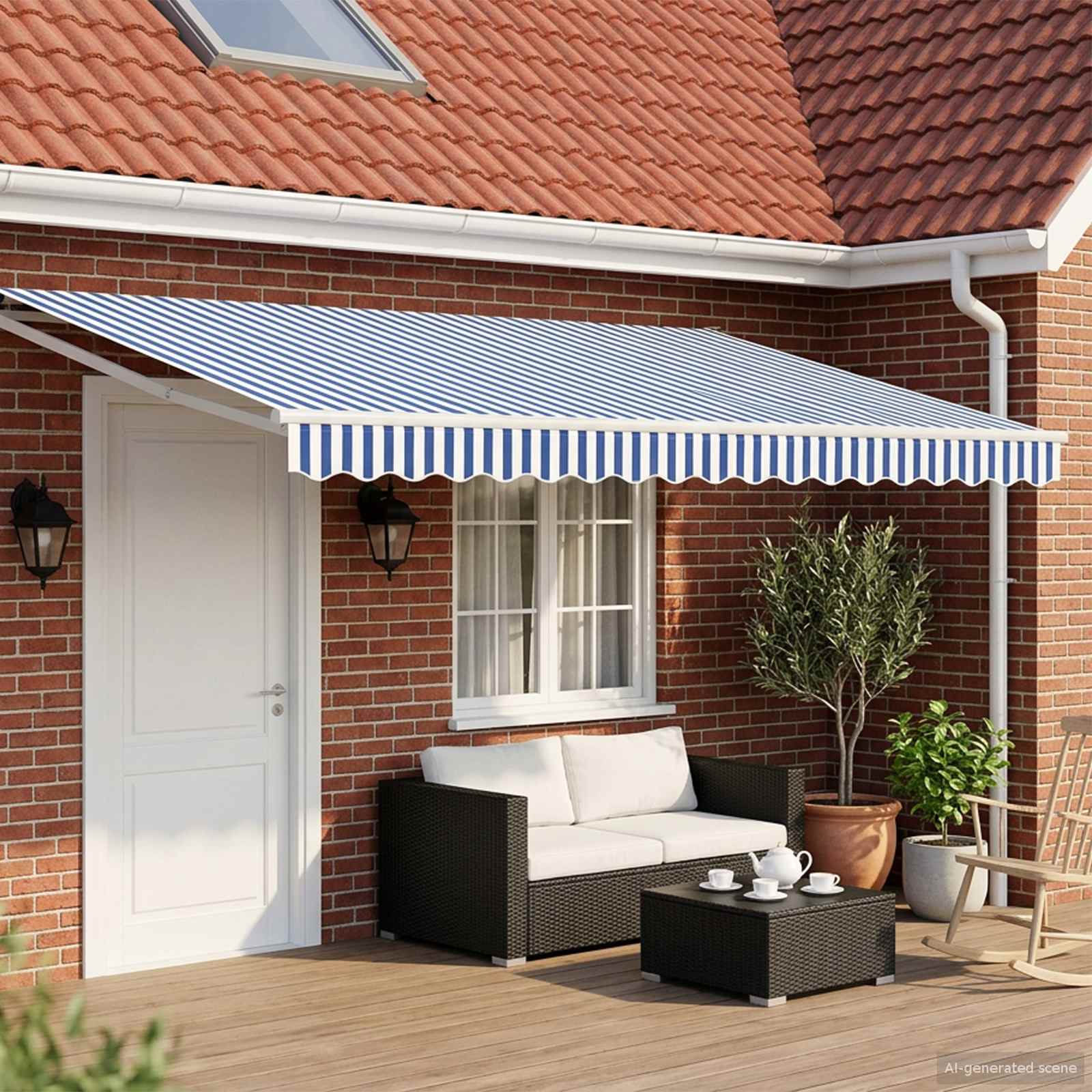 Toldo retrátil Amarelo 300 x 250 cm 100% Poliéster e Alumínio