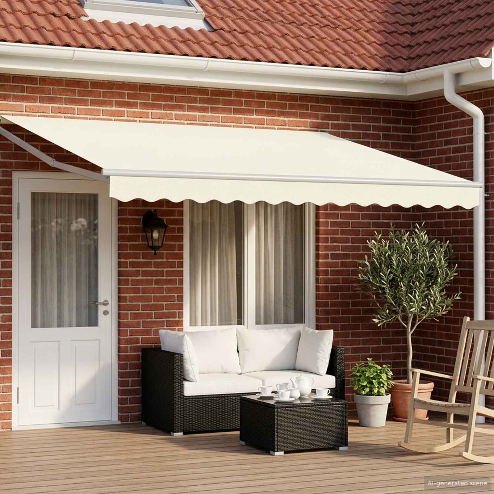 Toldo retrátil Amarelo 300 x 250 cm 100% Poliéster e Alumínio