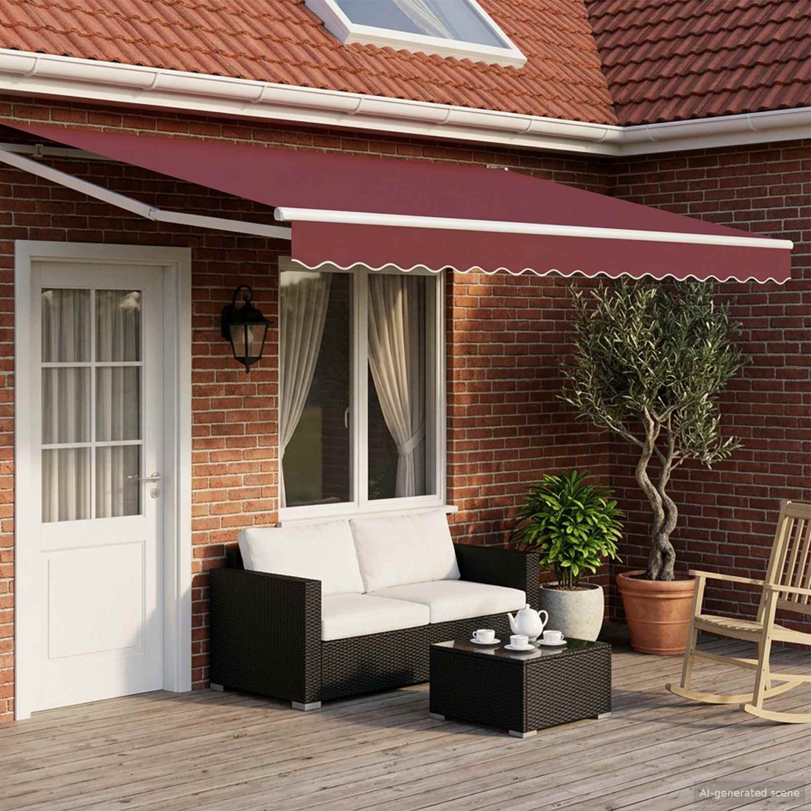 Toldo retrátil Amarelo 300 x 250 cm 100% Poliéster e Alumínio