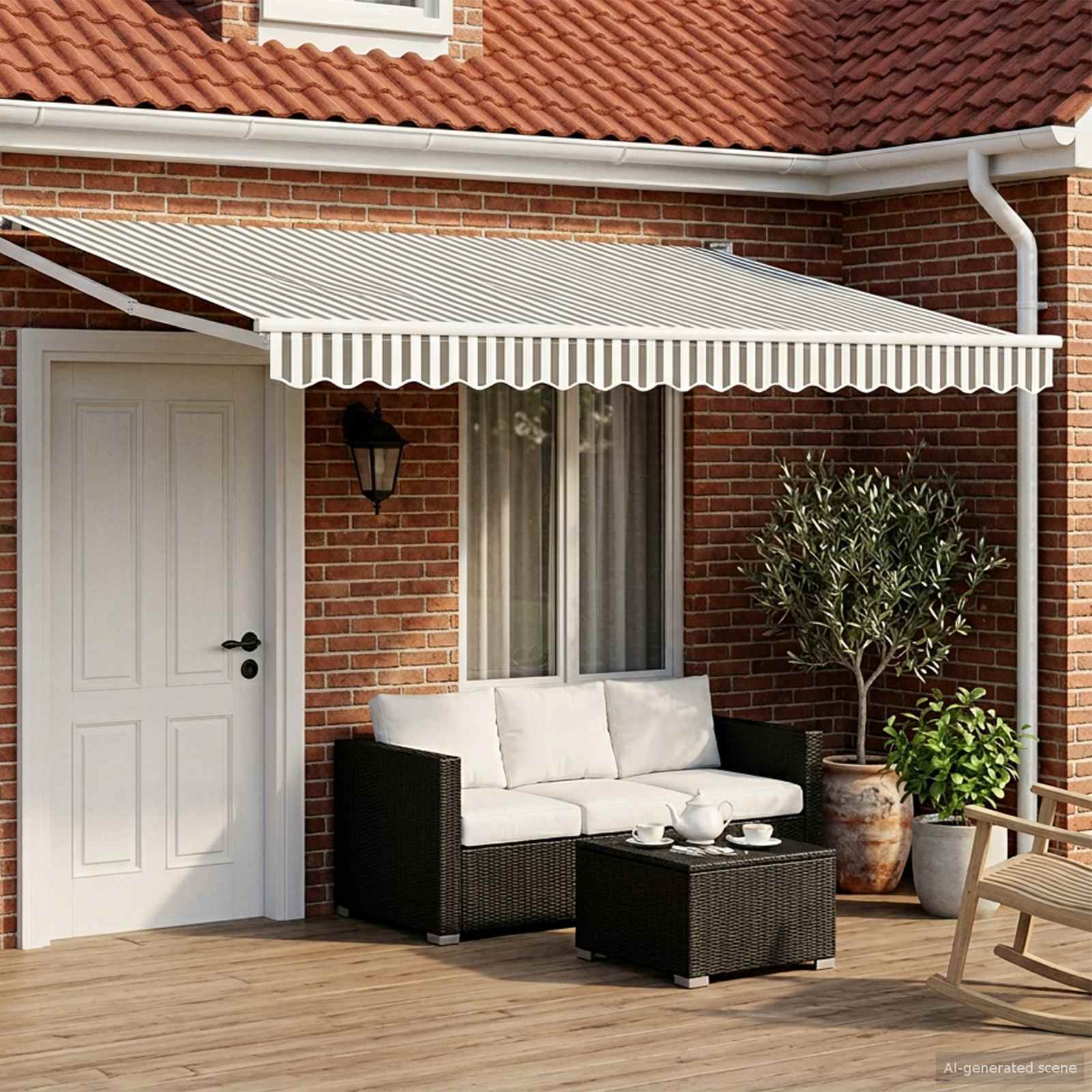 Toldo retrátil Amarelo 300 x 250 cm 100% Poliéster e Alumínio