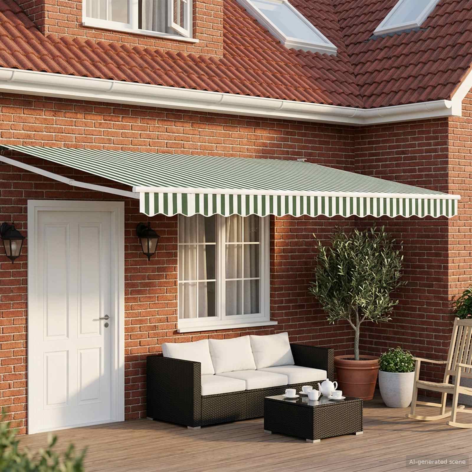 Toldo retrátil Amarelo 300 x 250 cm 100% Poliéster e Alumínio