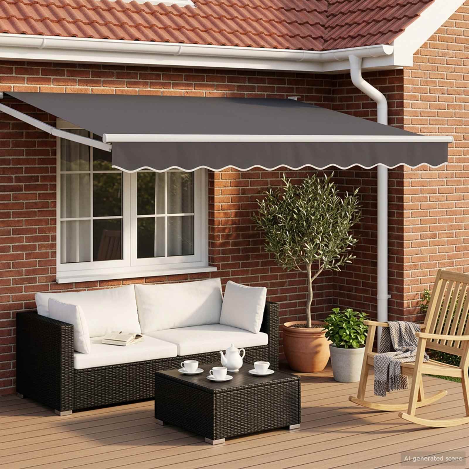 Toldo Retráctil Eléctrico 2,5 x 2 m 100% Poliéster y Aluminio