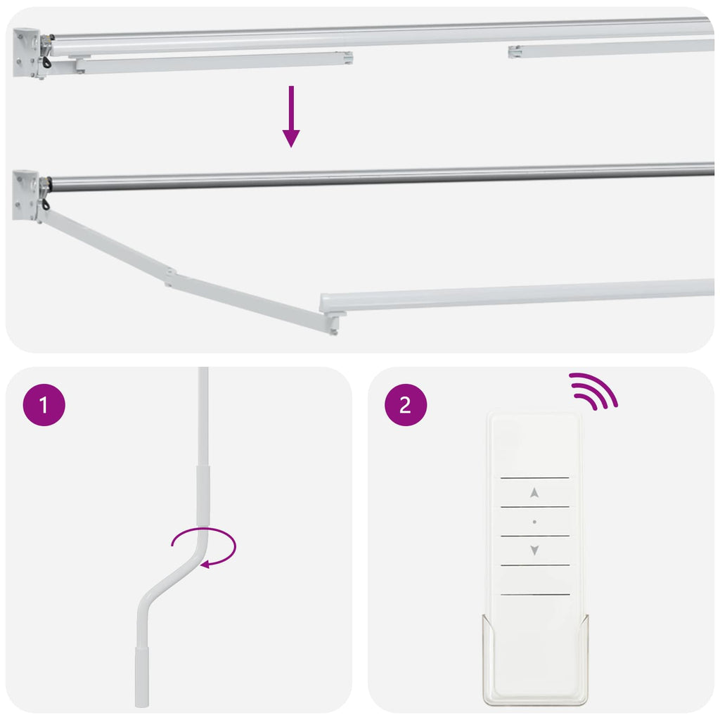Toldo Retráctil Eléctrico 2,5 x 2 m 100% Poliéster y Aluminio