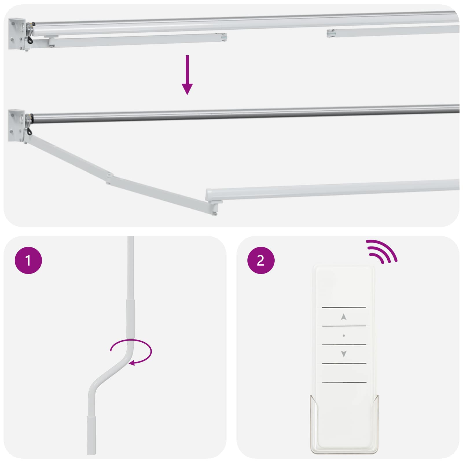 Toldo Retráctil Eléctrico 2,5 x 2 m 100% Poliéster y Aluminio