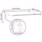 Toldo Retráctil Eléctrico 2,5 x 2 m 100% Poliéster y Aluminio