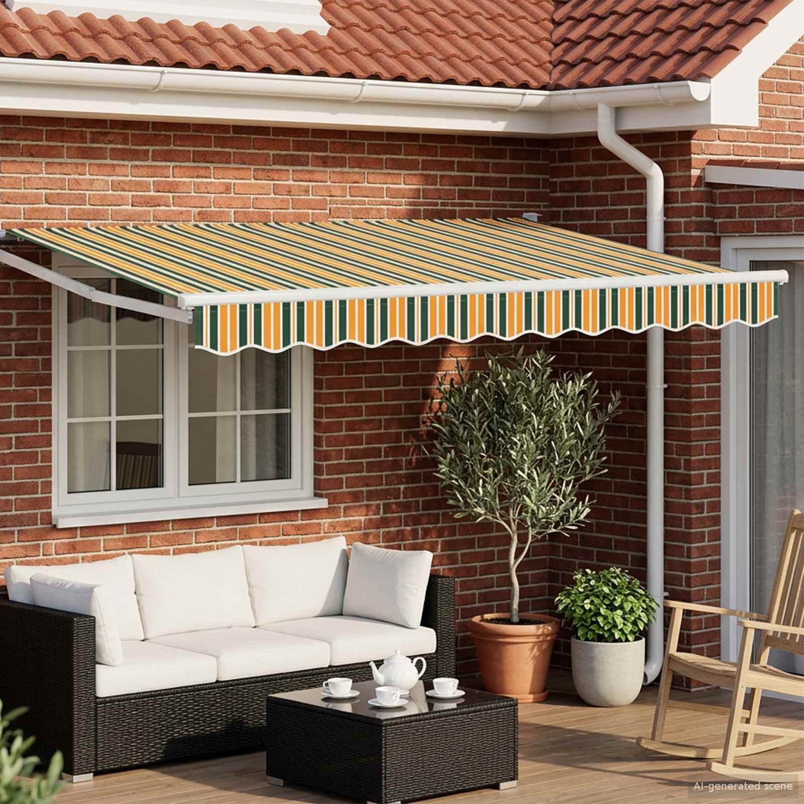 Toldo manual retráctil con LEDs 2,5 x 2 m