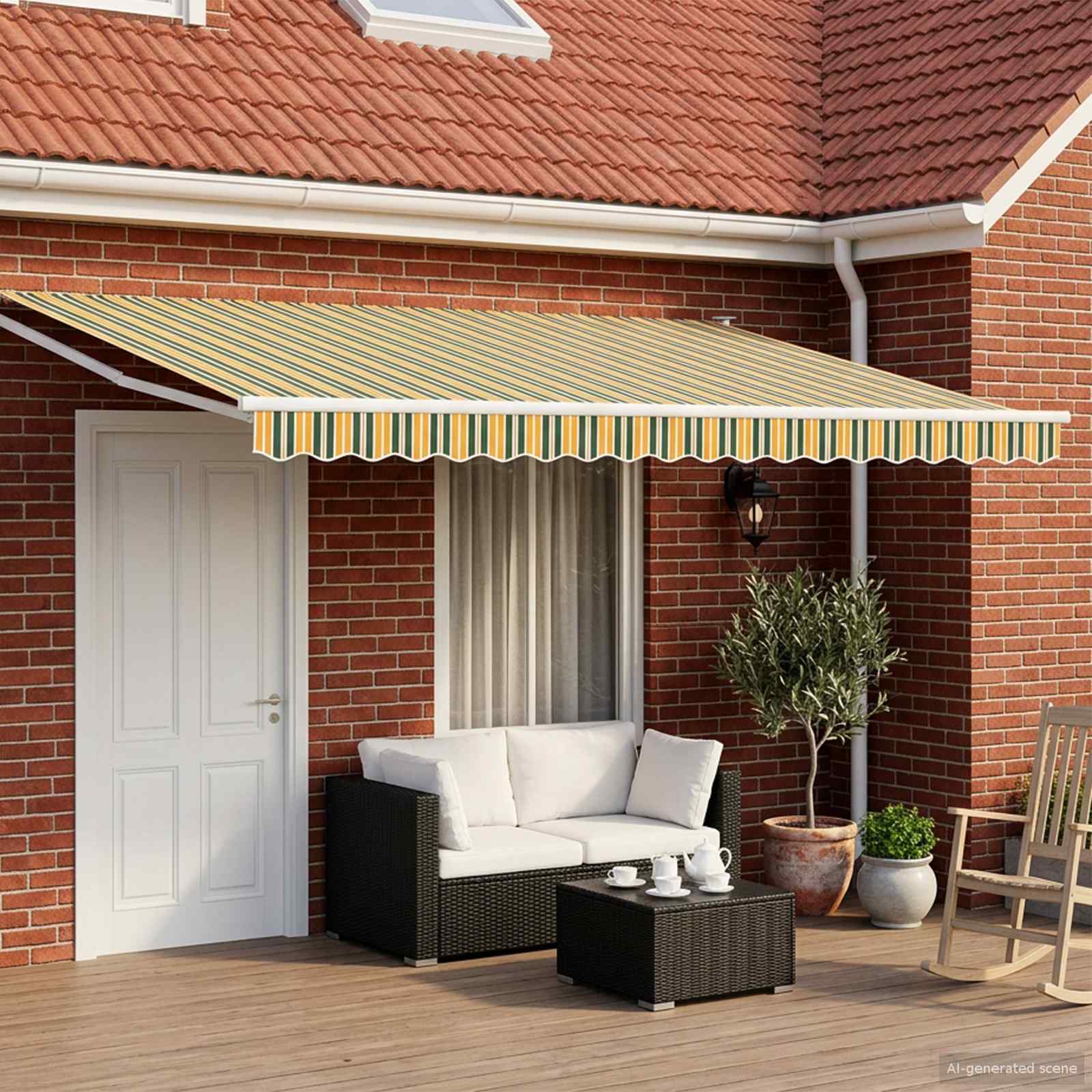 Toldo manual retráctil con LEDs 2,5 x 2 m