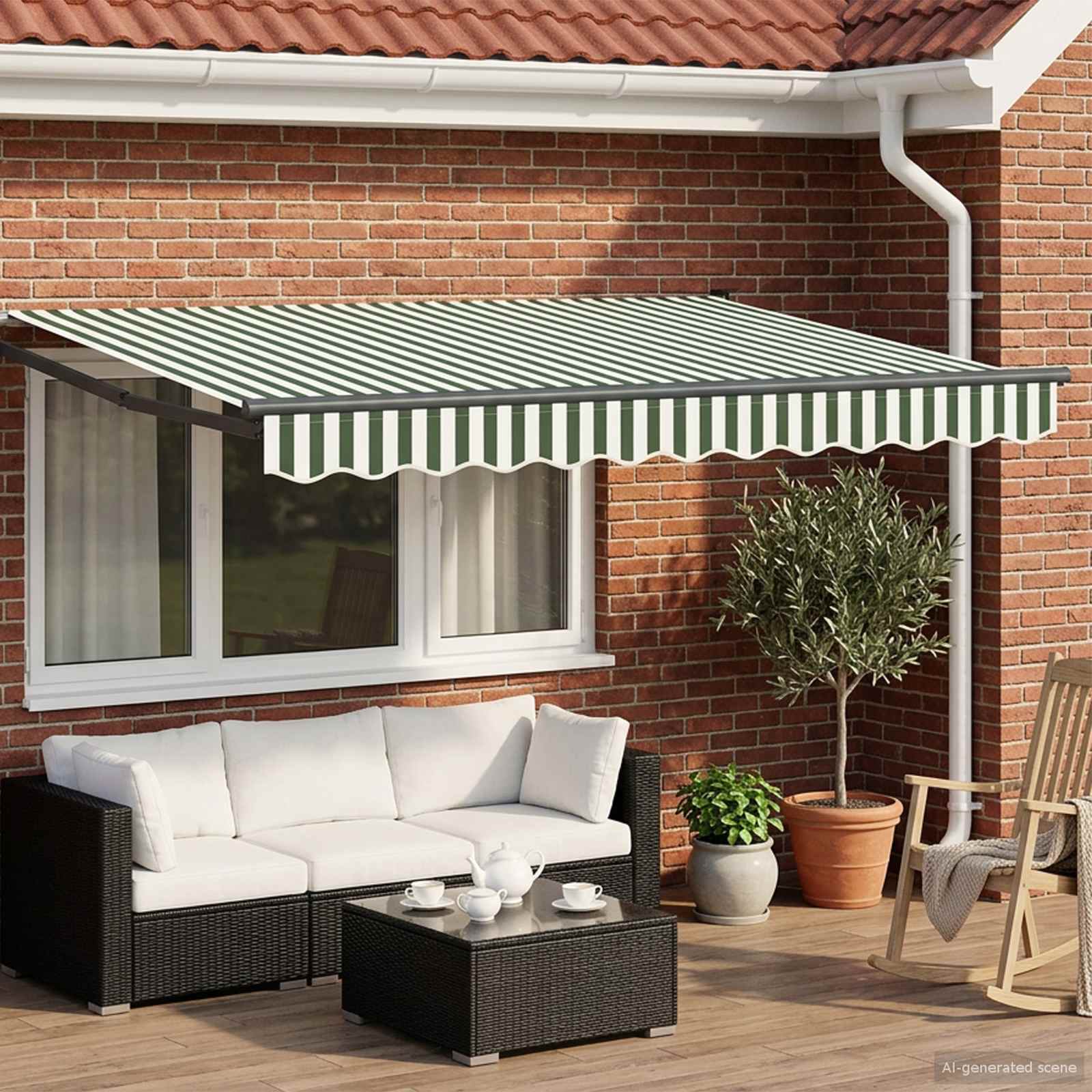 Toldo manual retráctil con LEDs 2,5 x 2 m