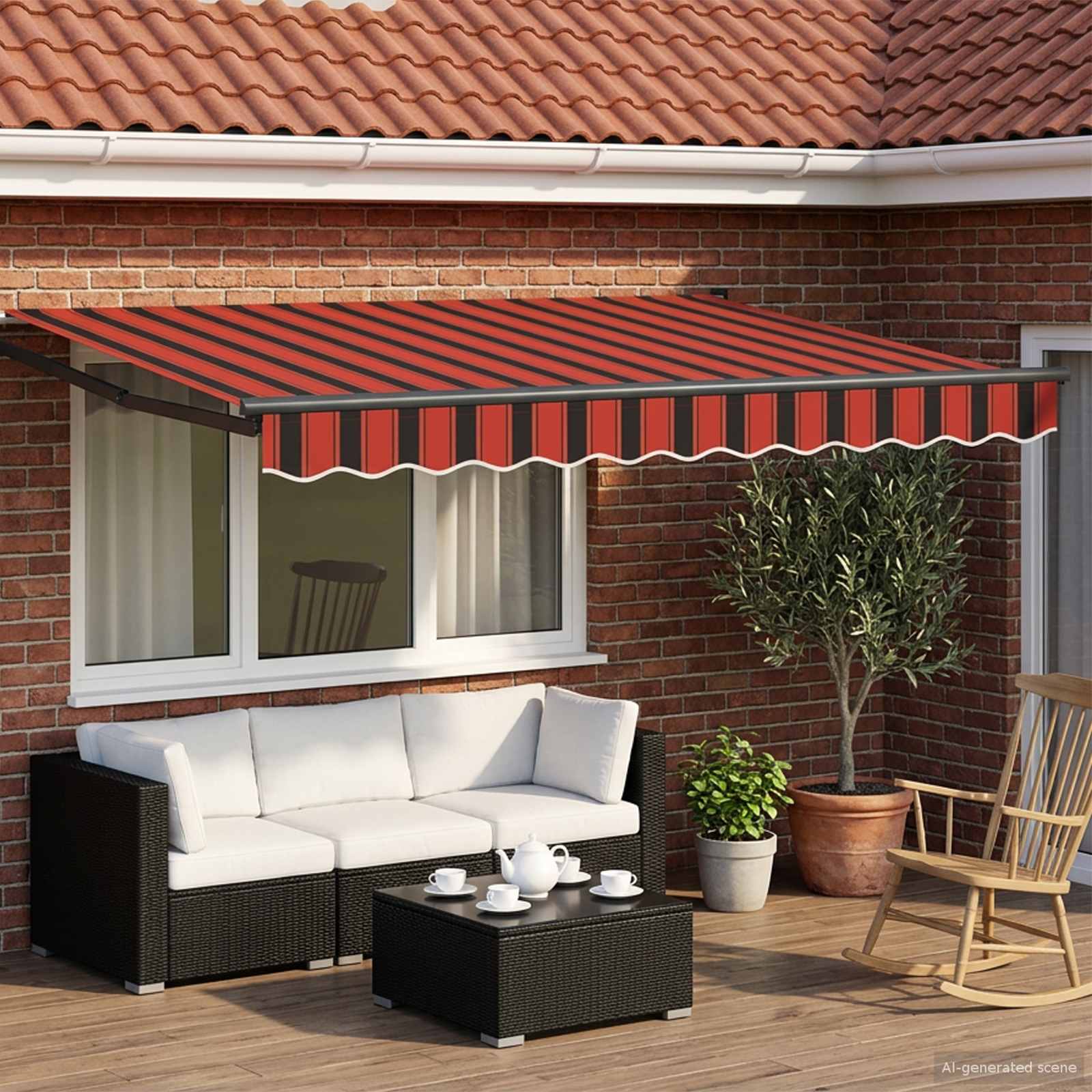 Toldo manual retráctil con LEDs 2,5 x 2 m