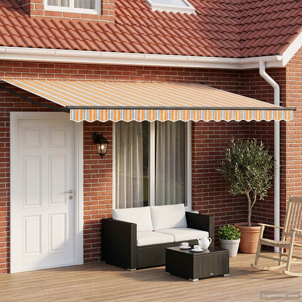 Toldo manual retráctil con LEDs 2,5 x 2 m