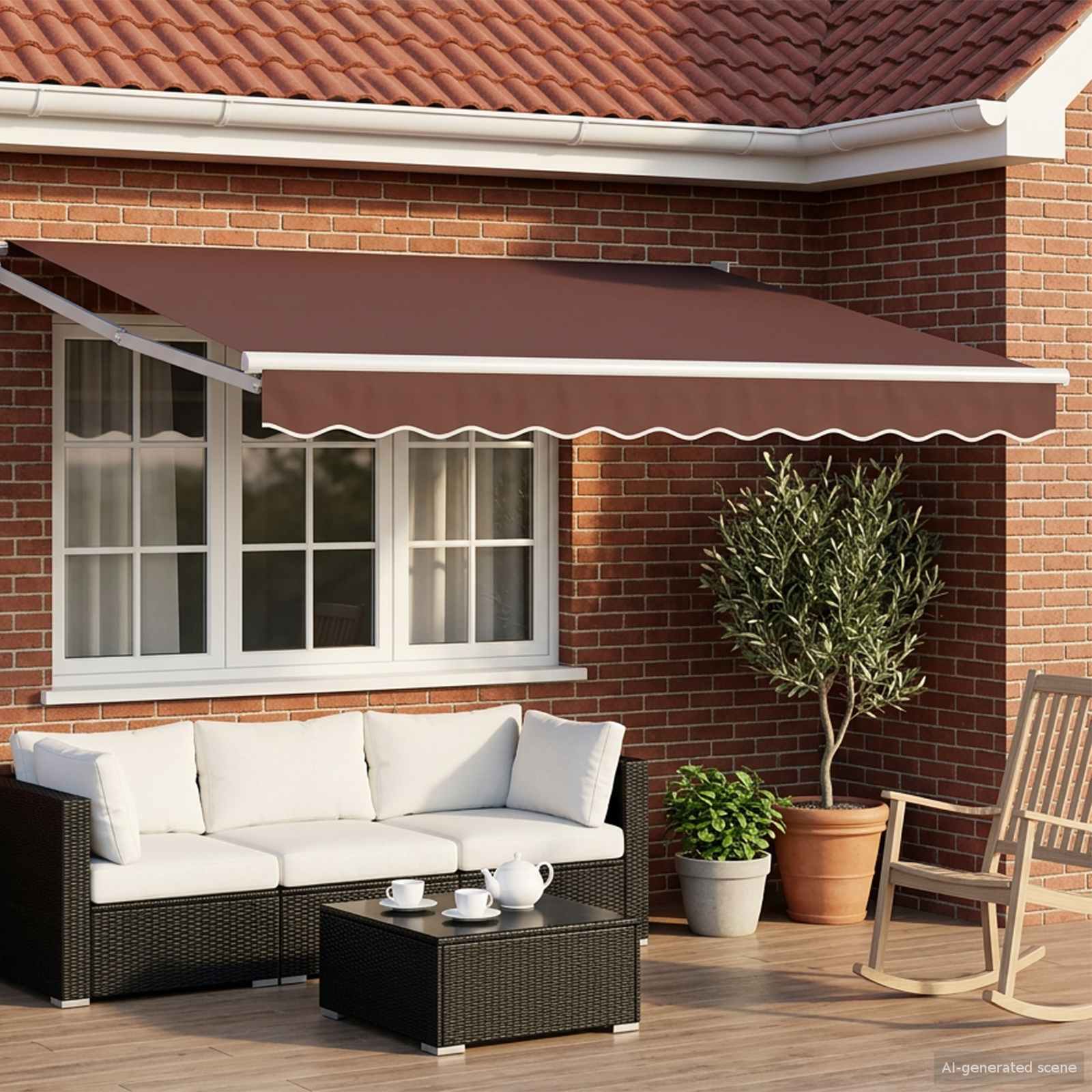 Toldo Retráctil Eléctrico 2,5 x 2 m 100% Poliéster y Aluminio