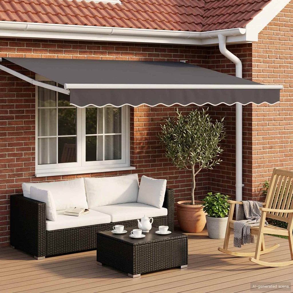 Toldo Retráctil Eléctrico 2,5 x 2 m 100% Poliéster y Aluminio