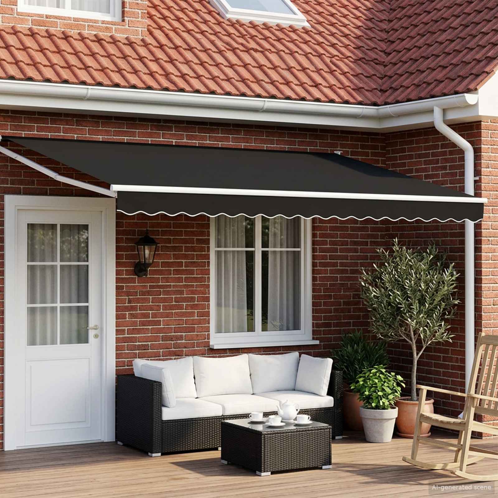 Toldo Retráctil Eléctrico 2,5 x 2 m 100% Poliéster y Aluminio