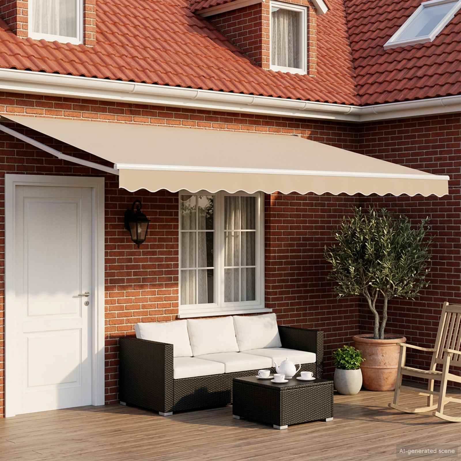 Toldo Retráctil Eléctrico 2,5 x 2 m 100% Poliéster y Aluminio