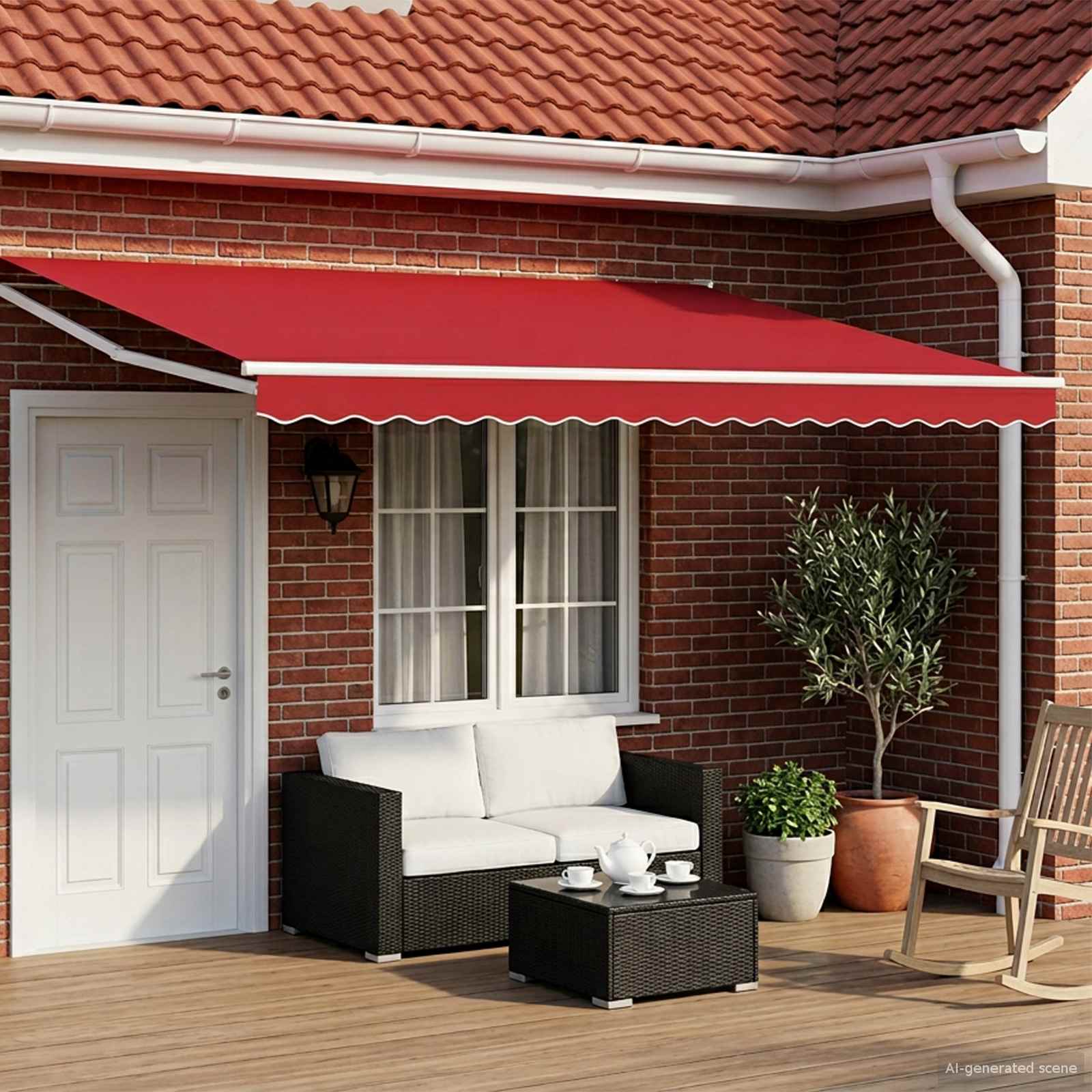 Toldo Retráctil Eléctrico 2,5 x 2 m 100% Poliéster y Aluminio
