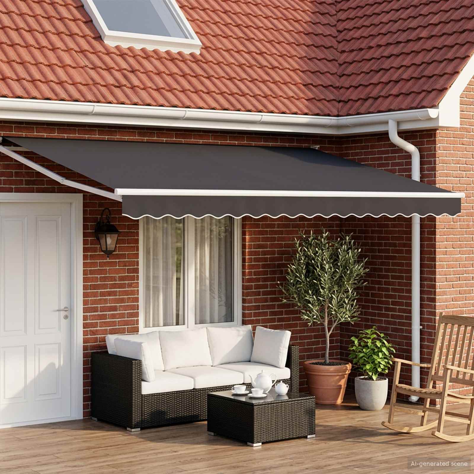 Toldo Retráctil Eléctrico 2,5 x 2 m 100% Poliéster y Aluminio