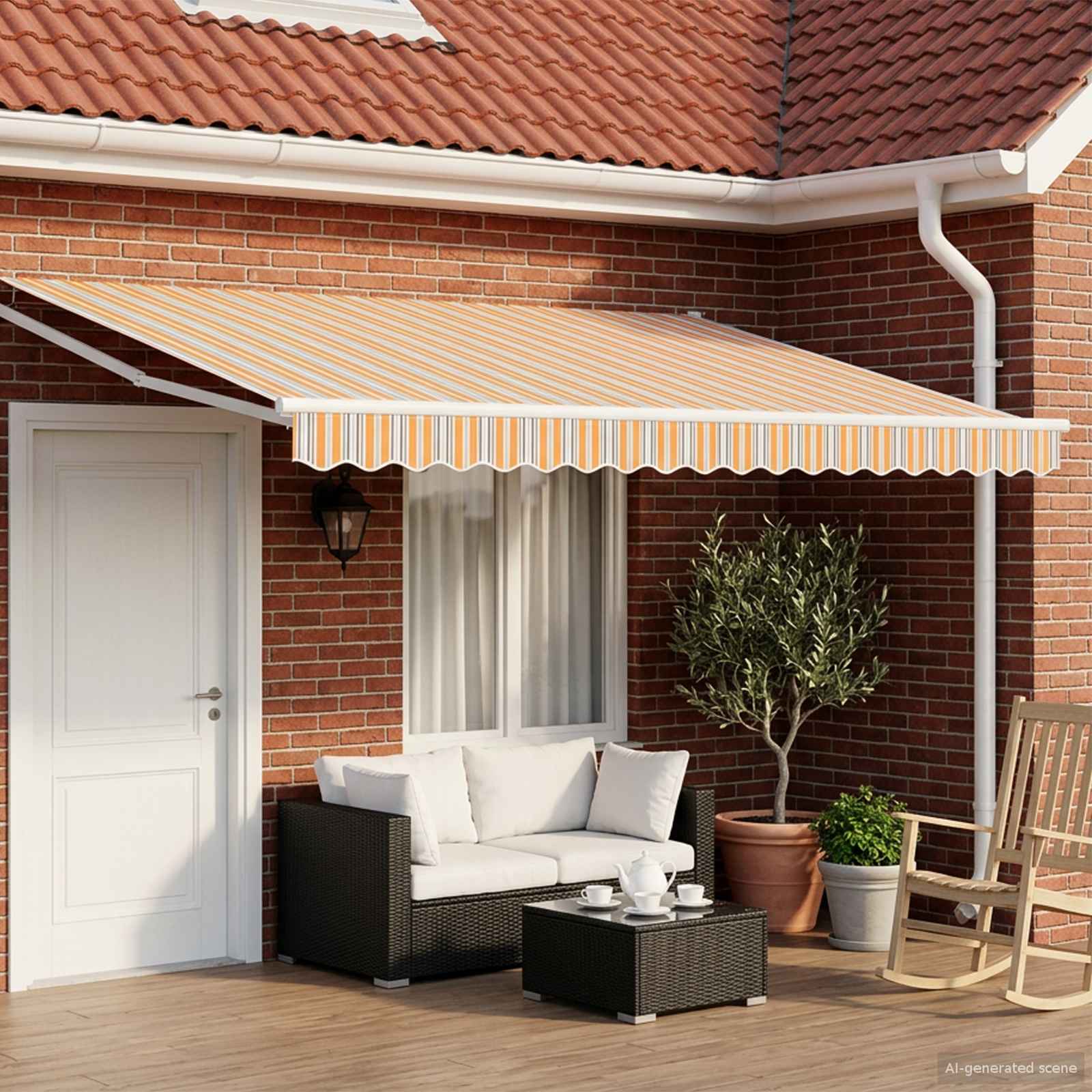Toldo Retráctil Eléctrico 2,5 x 2 m 100% Poliéster y Aluminio