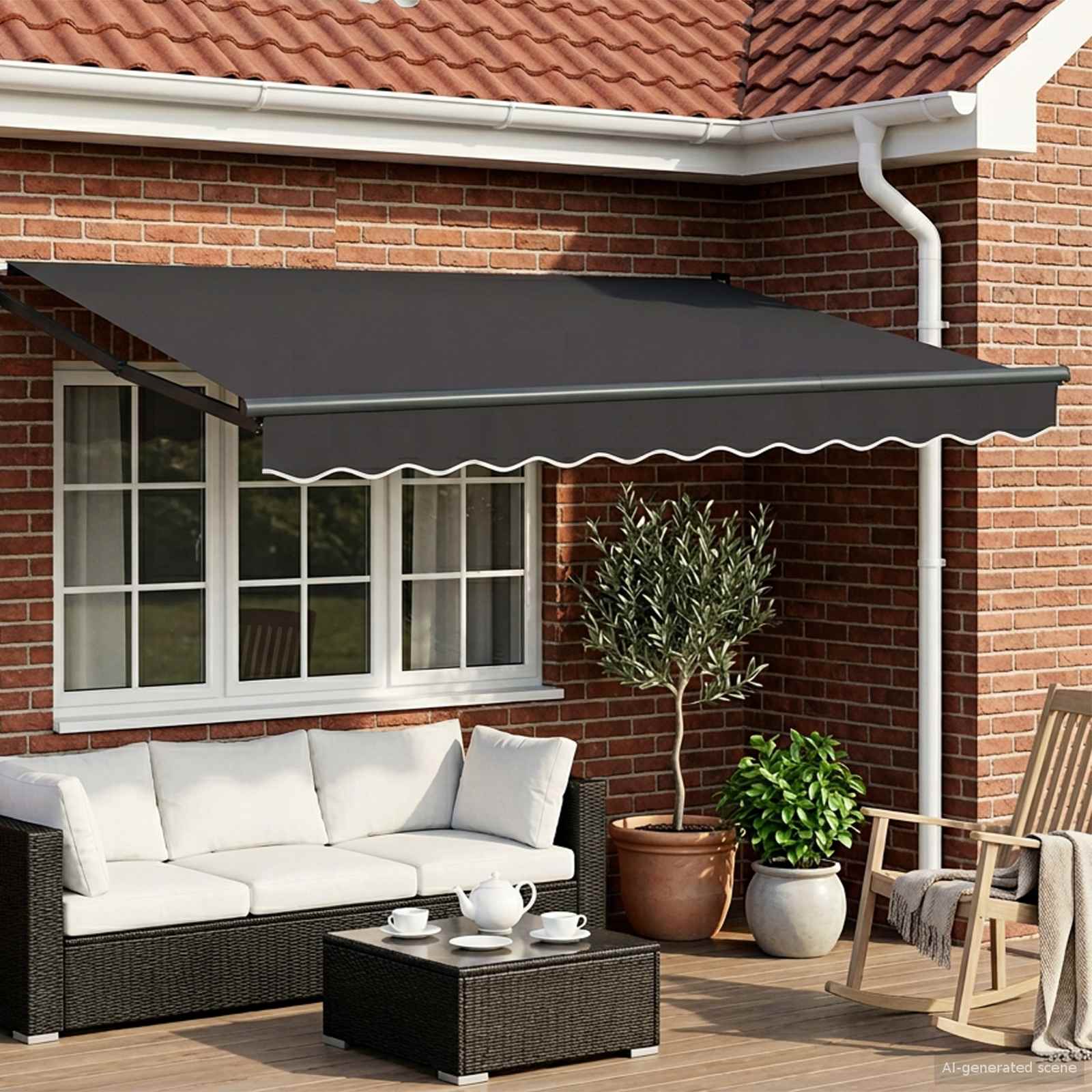 Toldo Retráctil Eléctrico 2,5 x 2 m 100% Poliéster y Aluminio